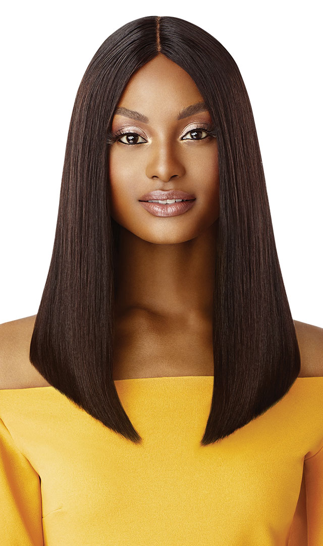 Image of Long straight blunt bob with twist